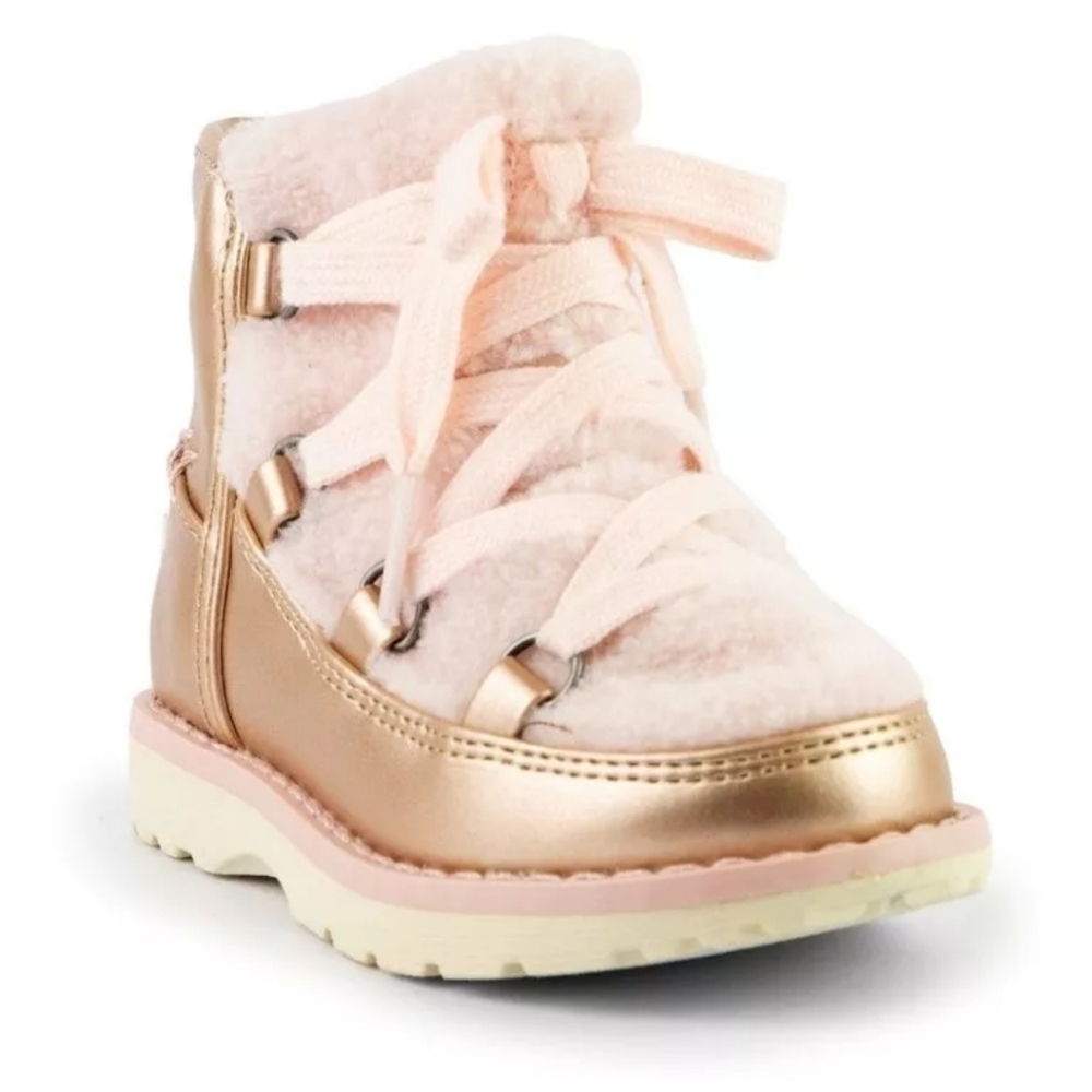 Dr. Scholl's Kids’ Aspyn Bronze Pink Fur Bootie Toddler Girls Boots sz 8-10